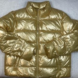 Gold zipper front jacket/coat brand new.